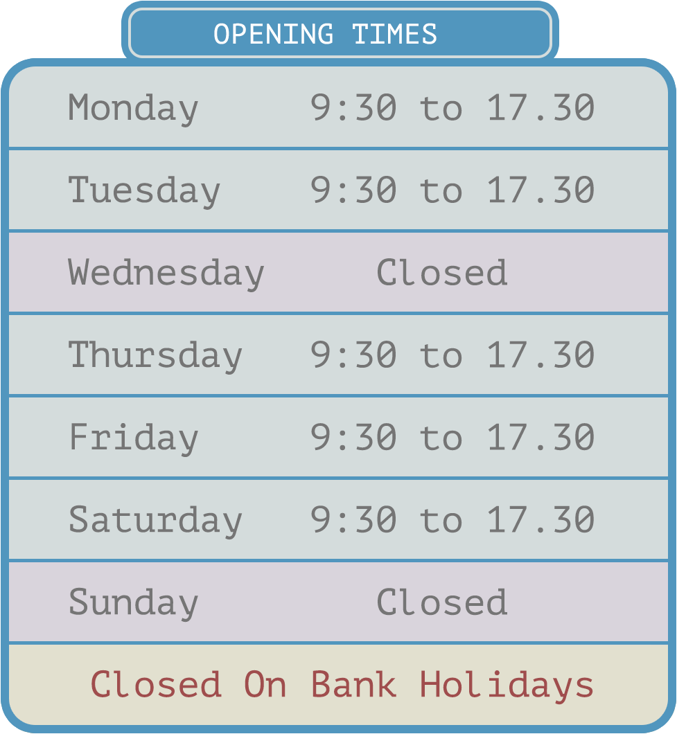 opening times